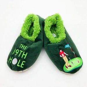 NWT Snoozies Men's Slippers The 19th Hole Small 7/8 Green